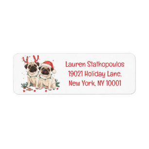 Christmas Pug Dogs