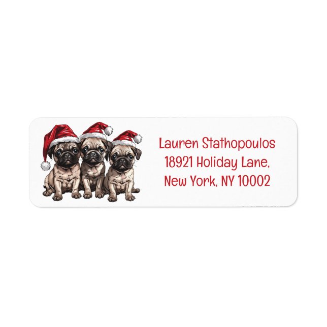 Christmas Pug Dogs Santa (Front)