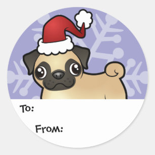 Christmas Pug Gift Tags