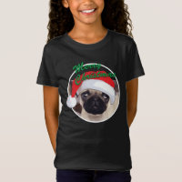 Christmas Pug Girls' Bella+Canvas Jersey T-Shirt