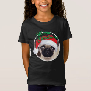 Christmas Pug Girls' Bella+Canvas Jersey T-Shirt