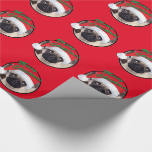 Christmas Pug - Glossy Wrapping Paper, 30" x 6' Wrapping Paper
