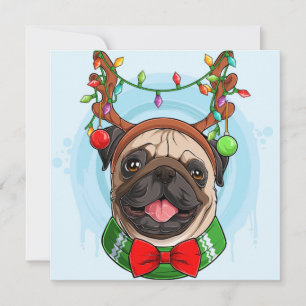 Christmas Pug Holiday Card