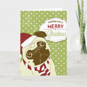Christmas Pug Holiday Card