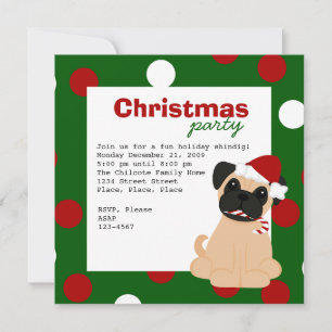 Christmas Pug Invitation
