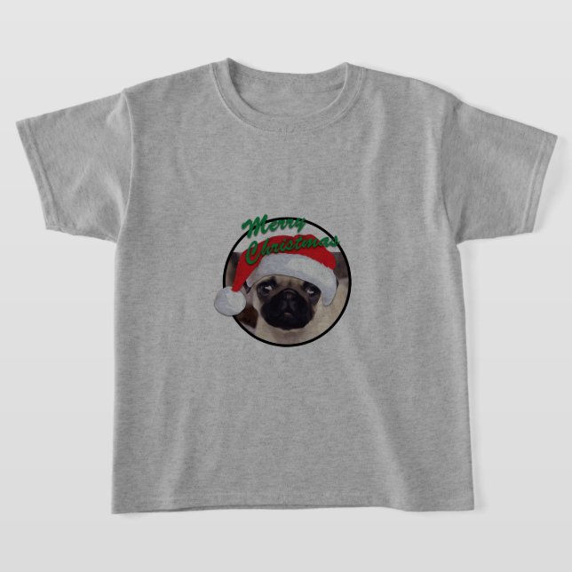 Christmas Pug - Kids' Basic T-Shirt (Laydown)