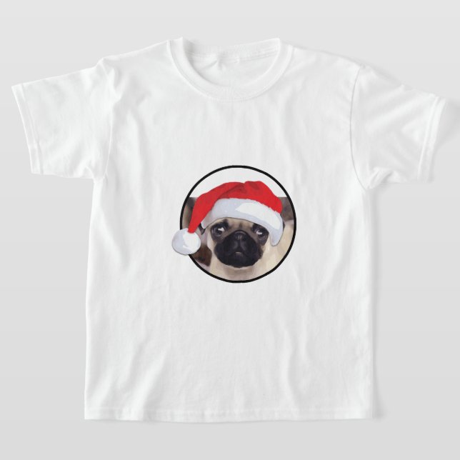 Christmas Pug - Kids' Basic T-Shirt (Laydown)