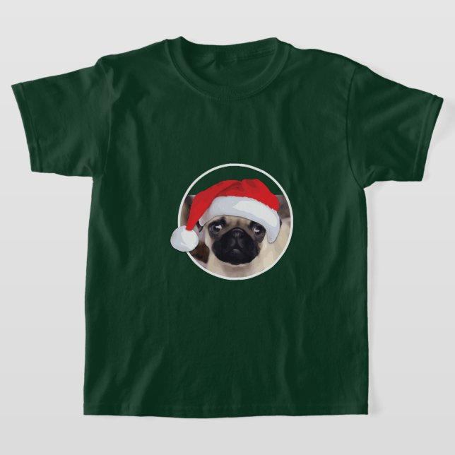 Christmas Pug - Kids' Basic T-Shirt (Laydown)