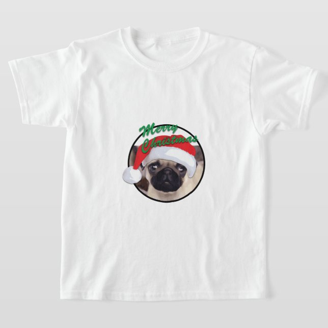 Christmas Pug - Kids' Basic T-Shirt (Laydown)