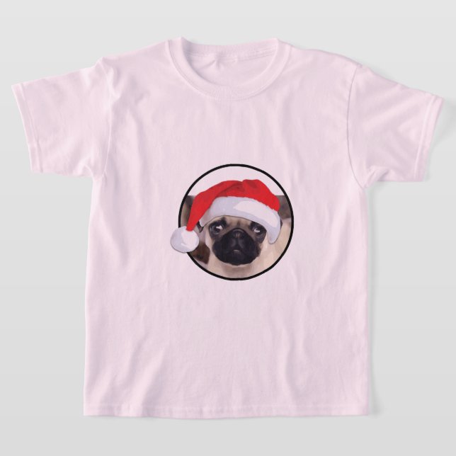 Christmas Pug - Kids' Basic T-Shirt (Laydown)