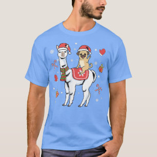 Christmas Pug Llama Dog Merry Christmas Alpaca T-Shirt