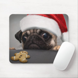 Christmas Pug Mouse Mat