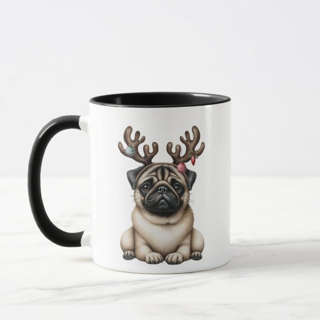 Christmas Pug Mugs (Left)