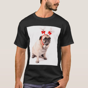 Christmas Pug Reindeer Dog T-Shirt