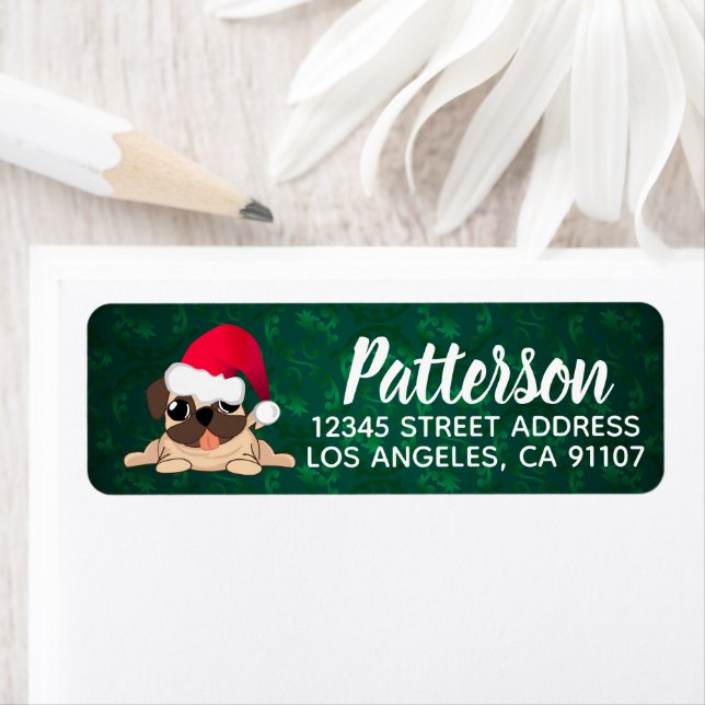 Christmas Pug Return Address Label (Insitu)