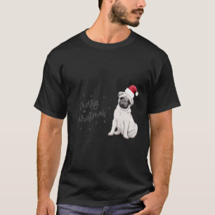 Christmas Pug Santa Hat Dog Owner Mum Funny Women T-Shirt