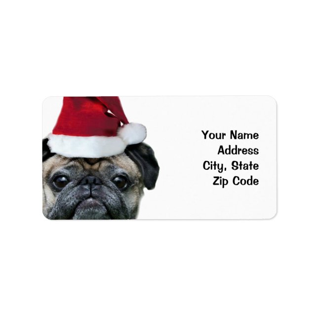 Christmas Pug Shipping labels (Front)