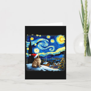 Christmas Pug Starry Night Card