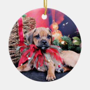 Christmas - Puggle - Gus Ceramic Tree Decoration