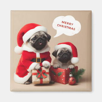 Christmas Pugs Magnet
