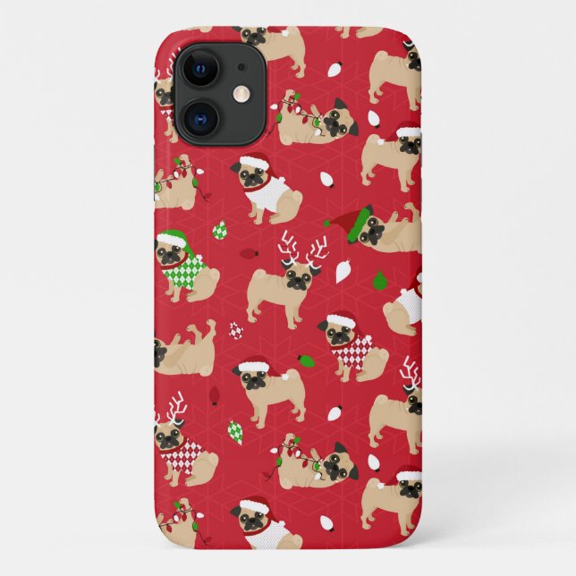 Christmas Pugs Red Case-Mate iPhone Case (Back)