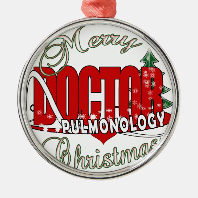CHRISTMAS PULMONOLOGY DOCTOR PULMONOLOGIST METAL TREE DECORATION (Front)