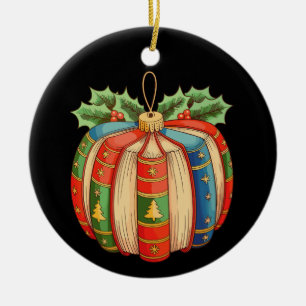 Christmas Pumpkin Book Reading Lovers Xmas Teacher Ceramic Tree Decoration
