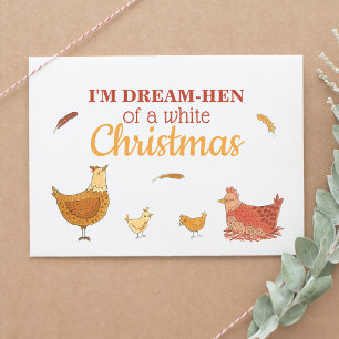 Christmas Pun Chickens Holiday Postcard