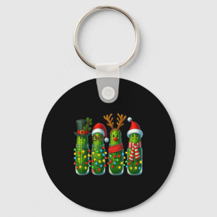 Christmas Pun Ckle Lights Funny Vegetable Holiday Key Ring