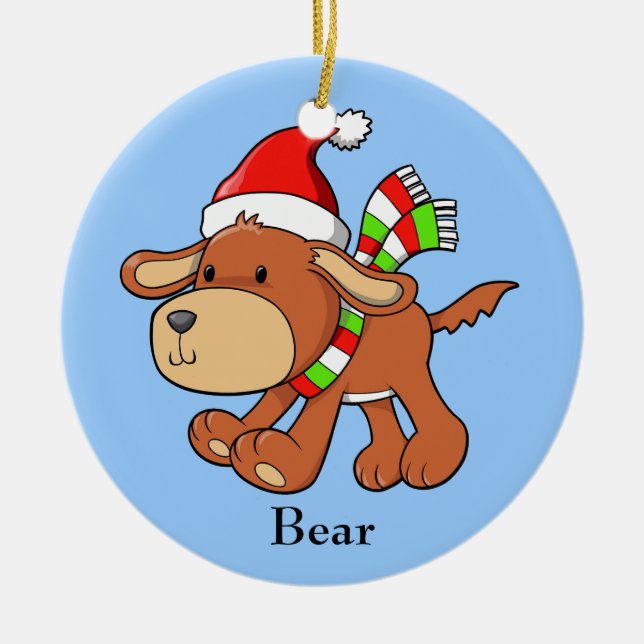 Christmas Puppy "Bear" Ornament (Front)