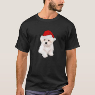 Christmas puppy Bichon bolognese maltese dog T-Shirt