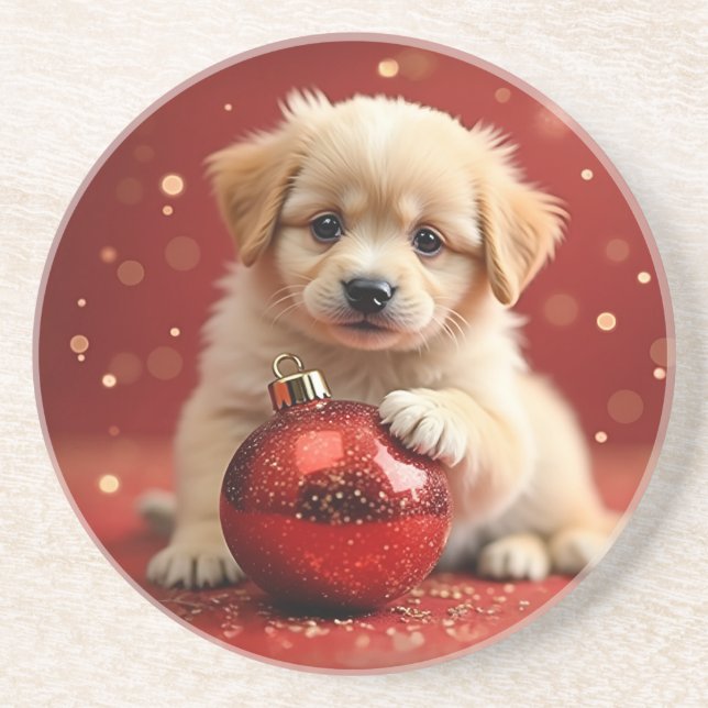 Christmas Puppy Coaster (Front)