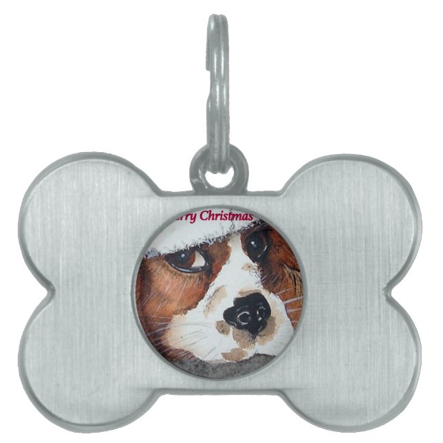 Christmas puppy dog pet ID tag (Front)