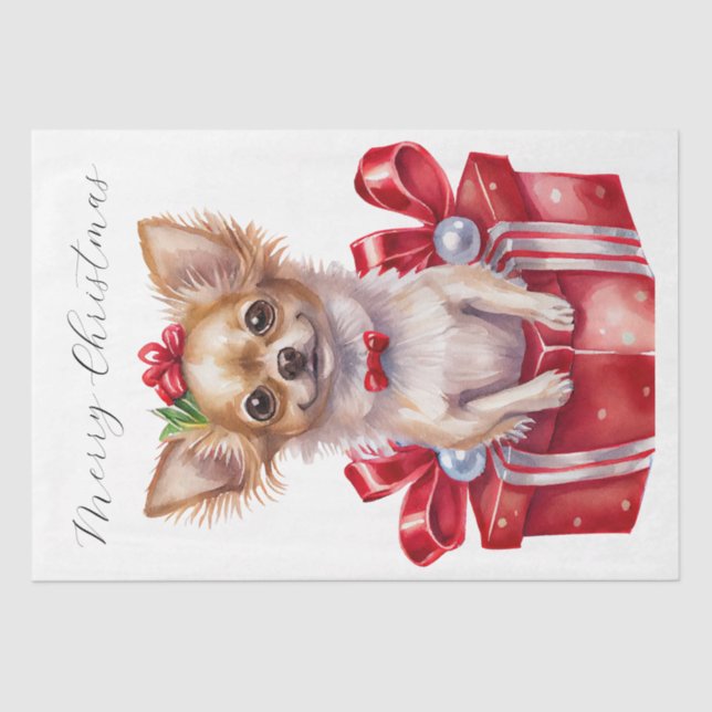 Christmas Puppy Dog Presents Tissue Paper (Front)