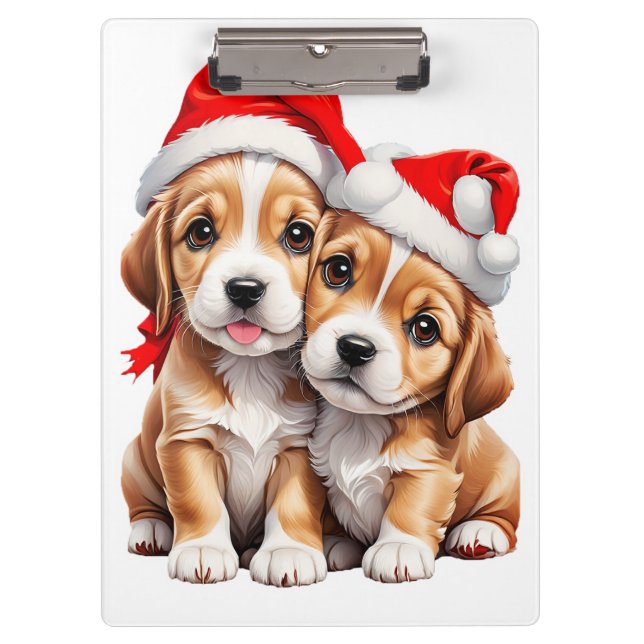 Christmas Puppy Dogs Clipboard (Front)