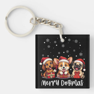 Christmas Puppy Dogs Merry Dogmas Key Ring