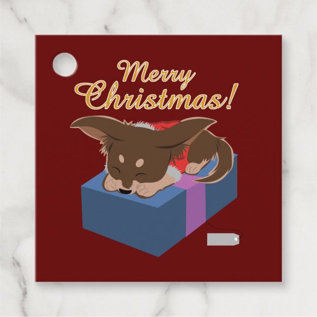 Christmas Puppy Favour Tags (Front)