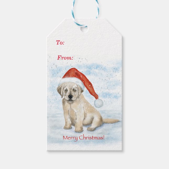 Christmas Puppy Gift Tag (Front)