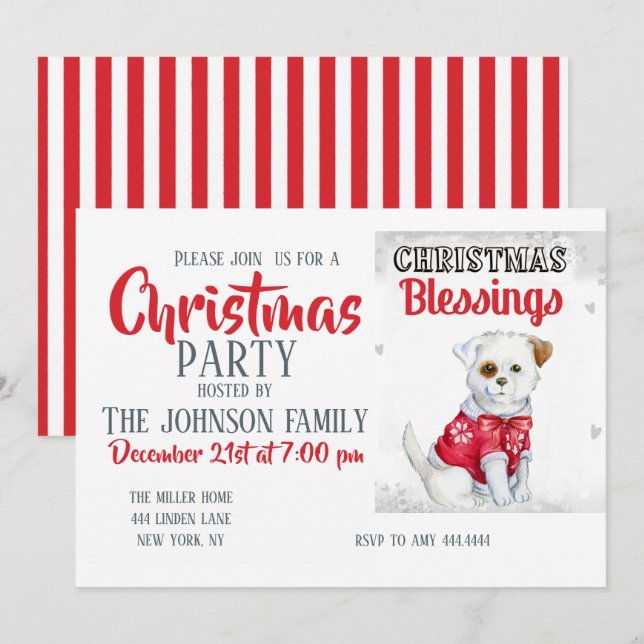 Christmas Puppy    Invitation (Front/Back)