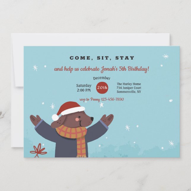 Christmas Puppy Invitation (Front)