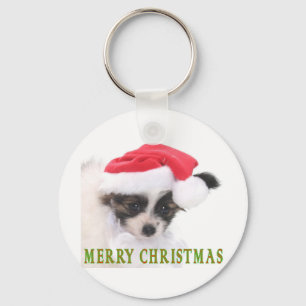 CHRISTMAS PUPPY KEY RING