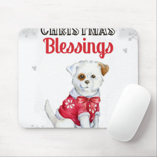 Christmas Puppy Mouse Mat