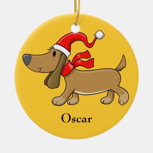 Christmas Puppy "Oscar" Ornament (Front)