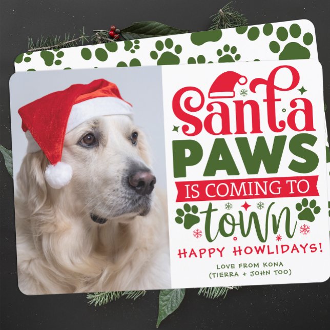 Christmas Puppy Picture Custom Funny Dog Photo Holiday Card (Creator Uploaded)