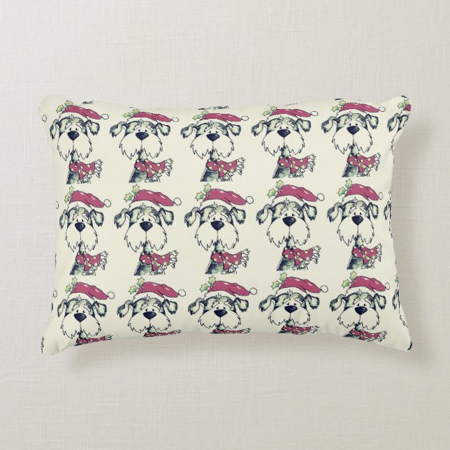 **CHRISTMAS PUPPY** PILLOW WITH "RED" BACK SIDE (Front)