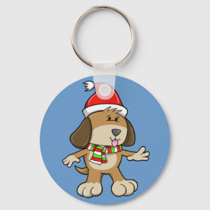 Christmas Puppy "Simon" Button Keychain