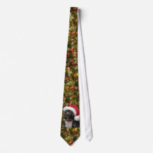 Christmas puppy tie