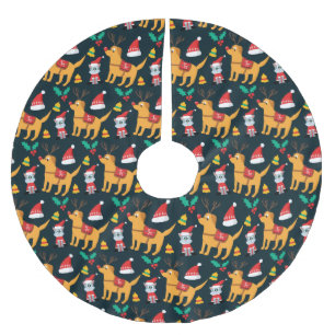 Christmas Pups Brushed Polyester Tree Skirt