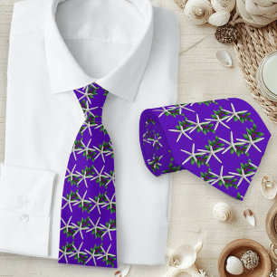 Christmas Purple Starfish pattern tie