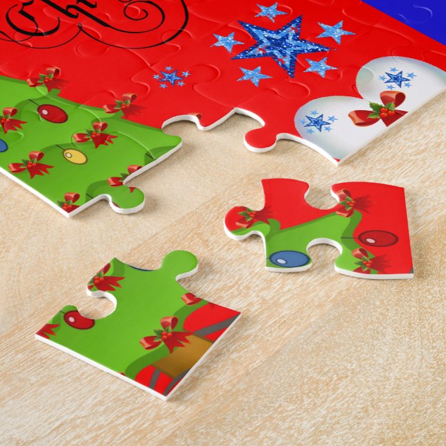 Christmas puzzle gift box for children red (Side)